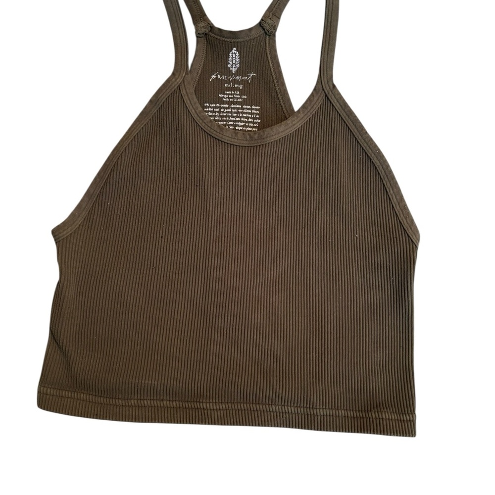 FP Movement by Free People Olive Ribbed Top